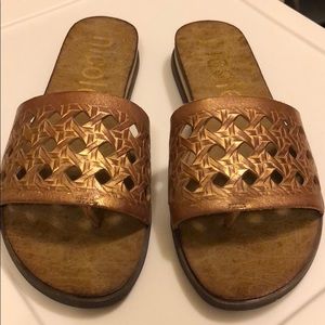 Gold & leather sandals
